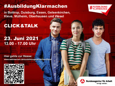 #AusbildungKlarmachen in Bottrop, Duisburg, Essen, Gelsenkirchen, Kleve, Mülheim, Oberhausen und Wesel